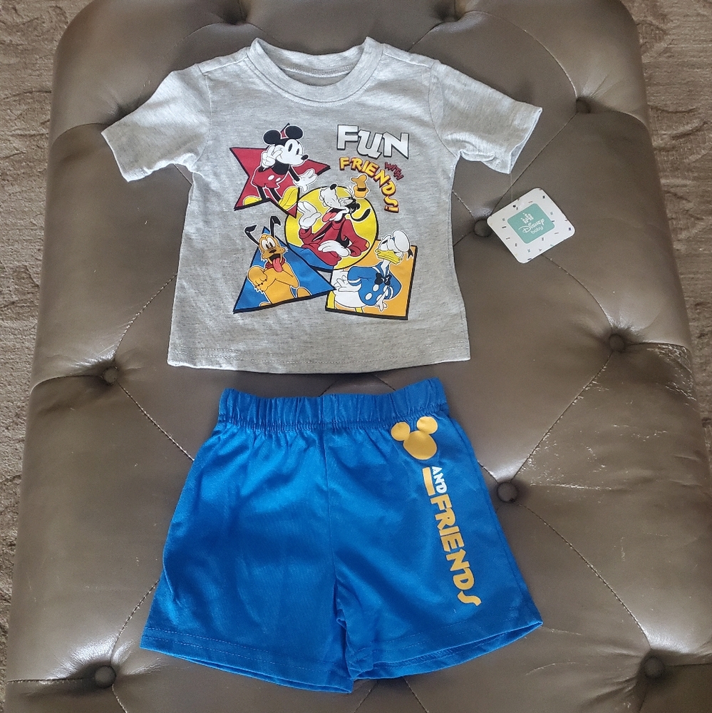 MICKEY & FRIENDS  Baby Boy 2 Piece Short Set SIZE 12M